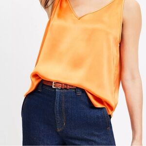 LOFT Double V-Neck Satin Tank